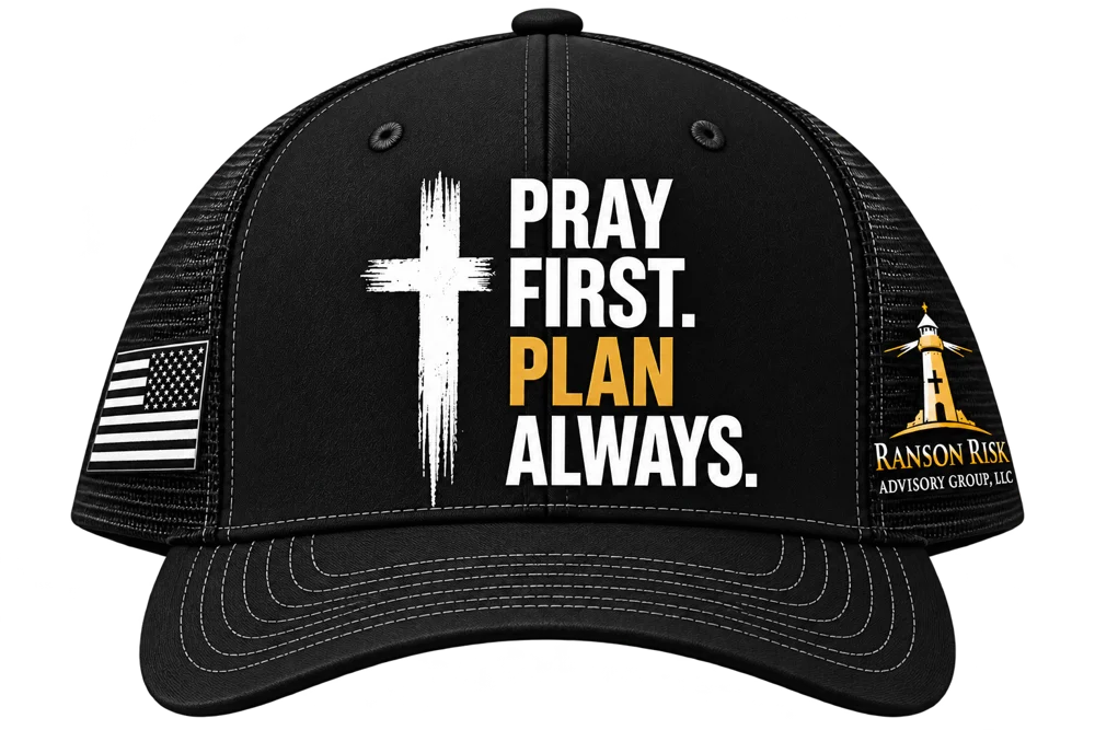Black “Pray First. Plan Always.” Trucker Hat